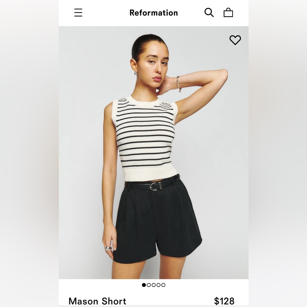 Reformation Mason Short size 0